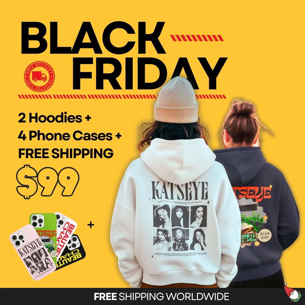 Katseye Black Friday: 2 Hoodies + 4 Cases + Free Shipping